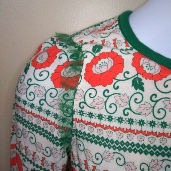 435 By Matilda Jane Spirited Song Cream Orange/Green Folklore Style Floral Dress - Picture 3 of 16